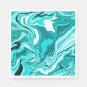 Blauwgroen, Turquoise en White Marble Servet (Voorkant)
