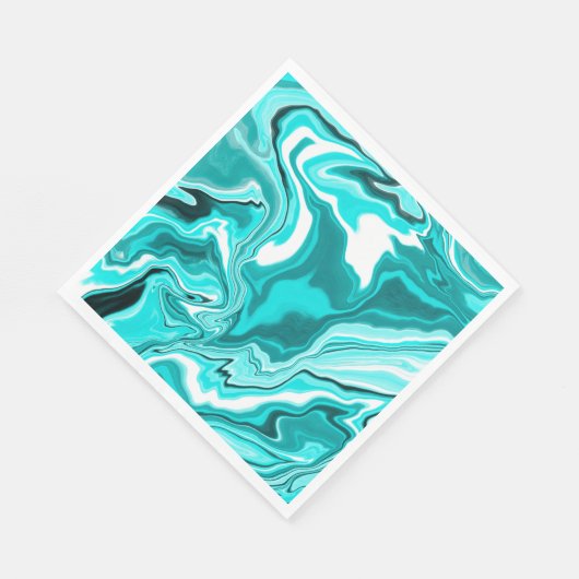 Blauwgroen, Turquoise en White Marble Servet (Hoek)