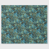 Blauwgroen Turquoise Faux Gold Agate Art Patroon Cadeaupapier (Vlak)