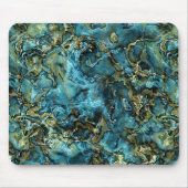Blauwgroen Turquoise Faux Gold Minerals Agate Patt Muismat (Voorkant)