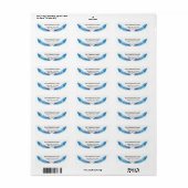 Blauwgroen Turquoise Feather Bird Peacock Wedding Etiket (Full Sheet)