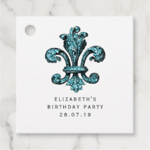  Blauwgroen - Turquoise Fleur de Lis