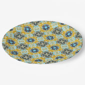 Blauwgroen, Turquoise, Geel, en Grijze Mugstenen P Papieren Bordje (Gekanteld)