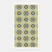 Blauwgroen, Turquoise, Geel, en Grijze Mugstenen P Servet (Voorkant)