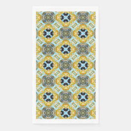 Blauwgroen, Turquoise, Geel, en Grijze Mugstenen P Servet