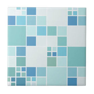 Blauwgroen Turquoise Geometric Pattern Bathroom Te Tegeltje