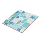 Blauwgroen Turquoise Geometric Pattern Bathroom Te Tegeltje (Zijkant)