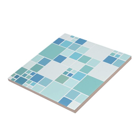 Blauwgroen Turquoise Geometric Pattern Bathroom Te Tegeltje (Zijkant)