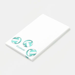 blauwgroen turquoise gepersonaliseerde volleybal m post-it® notes