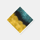Blauwgroen Turquoise Gold Black White Confetti Gli Servetten (Hoek)