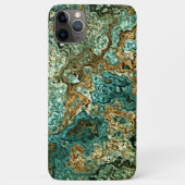 Blauwgroen Turquoise Gold Brown Minerals Marble Ar Case-Mate iPhone Case (Achterkant)