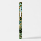 Blauwgroen Turquoise Gold Brown Minerals Marble Ar iPhone Hoesje (Linkerkant)