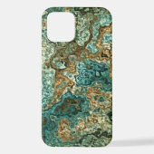 Blauwgroen Turquoise Gold Brown Minerals Marble Ar iPhone Hoesje (Achterkant)