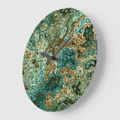 Blauwgroen Turquoise Gold Brown Minerals Marble Pa Grote Klok (Hoek)