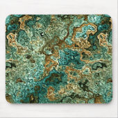 Blauwgroen Turquoise Gold Brown Minerals Marble Pa Muismat (Voorkant)