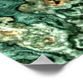 Blauwgroen Turquoise Gold Brown Minerals Marble Pa Poster (Hoek)