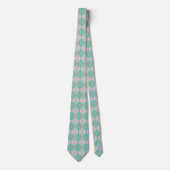 Blauwgroen Turquoise Green Blue Pink Pattern Strop Stropdas (Voorkant)
