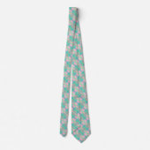 Blauwgroen Turquoise Green Blue Pink Pattern Strop Stropdas (Achterkant)