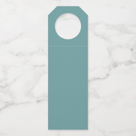 Blauwgroen Turquoise & Grey Elegant Wedding Dank j Flessenhanger (Achterkant)