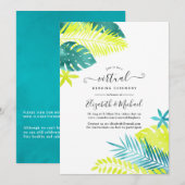 Blauwgroen - Turquoise & Lemon Tropical Virtual We Kaart (Voorkant / Achterkant)