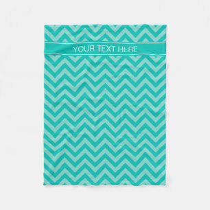 Blauwgroen Turquoise LG Chevron Blauwgroen naam Mo Fleece Deken