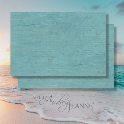 Blauwgroen Turquoise Ocean Blue Beach Wood Decoupa Tissuepapier