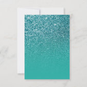 Blauwgroen Turquoise Ombre Glitter sparen de Datum Kaart (Achterkant)