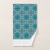 Blauwgroen turquoise patroon bad handdoek (Handdoek)