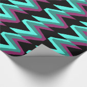 Blauwgroen, Turquoise-, plum- en zwarte zigzag-afd Cadeaupapier (Hoek)