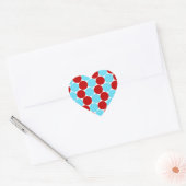 Blauwgroen Turquoise Red Big Polka Dots Pattern-ca Hart Sticker (Envelop)
