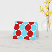 Blauwgroen Turquoise Red Big Polka Dots Pattern-ca Kaart (Gele Bloem)