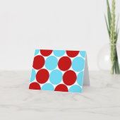 Blauwgroen Turquoise Red Big Polka Dots Pattern-ca Kaart (Voorkant)