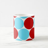 Blauwgroen Turquoise Red Big Polka Dots Pattern-ca Koffiemok (Center)