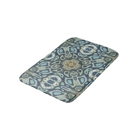 Blauwgroen Turquoise Seafoam Green Bali Batik Patt Badmat (Gekanteld)