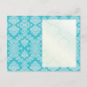 Blauwgroen Turquoise Seahorse Bruiloft Save the Da Aankondigingskaart (Achterkant)