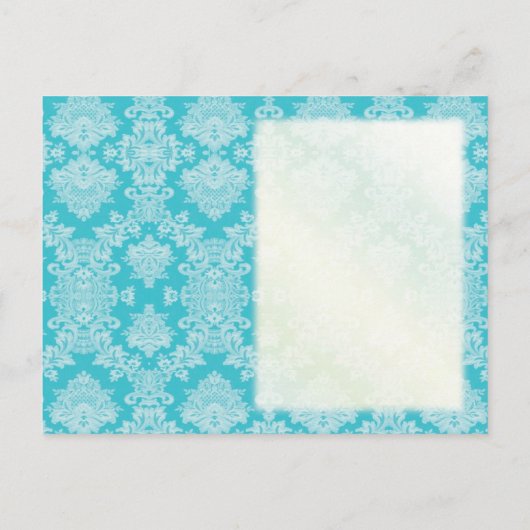 Blauwgroen Turquoise Seahorse Bruiloft Save the Da Aankondigingskaart (Achterkant)