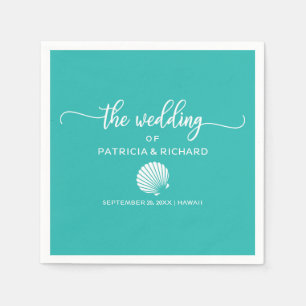 Blauwgroen Turquoise Seashell Beach Bestemming Bru Servet
