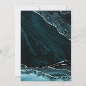 Blauwgroen Turquoise Silver Quinceanera Agaat Marm Kaart (Achterkant)