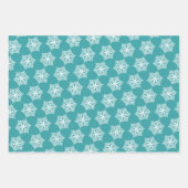 Blauwgroen Turquoise Snowflakes feestelijke kerst Inpakpapier Vel (Voorkant 3)