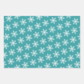 Blauwgroen Turquoise Snowflakes feestelijke kerst Inpakpapier Vel (Voorkant 2)