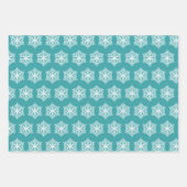 Blauwgroen Turquoise Snowflakes feestelijke kerst Inpakpapier Vel (Voorkant)