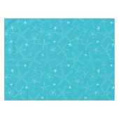 Blauwgroen / Turquoise Starfish & Sand Dollar Tabl Tafelkleed (Voorkant (Horizontaal))