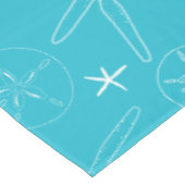 Blauwgroen / Turquoise Starfish & Sand Dollar Tabl Tafelkleed (Gekanteld)