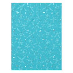 Blauwgroen / Turquoise Starfish & Sand Dollar Tabl Tafelkleed