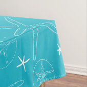 Blauwgroen / Turquoise Starfish & Sand Dollar Tabl Tafelkleed (Voorbeeld)