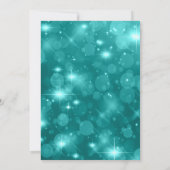 Blauwgroen Turquoise String Lights Sparkle Quincea Kaart (Achterkant)