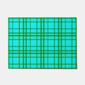 Blauwgroen Turquoise Tartan Plaid Pattern Design Deurmat (Voorkant)