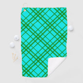 Blauwgroen Turquoise Tartan Plaid Pattern Design Golfhanddoek (Insitu)