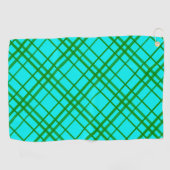 Blauwgroen Turquoise Tartan Plaid Pattern Design Golfhanddoek (Horizontaal)