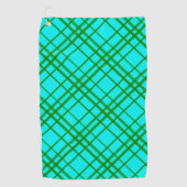 Blauwgroen Turquoise Tartan Plaid Pattern Design Golfhanddoek (Voorkant)